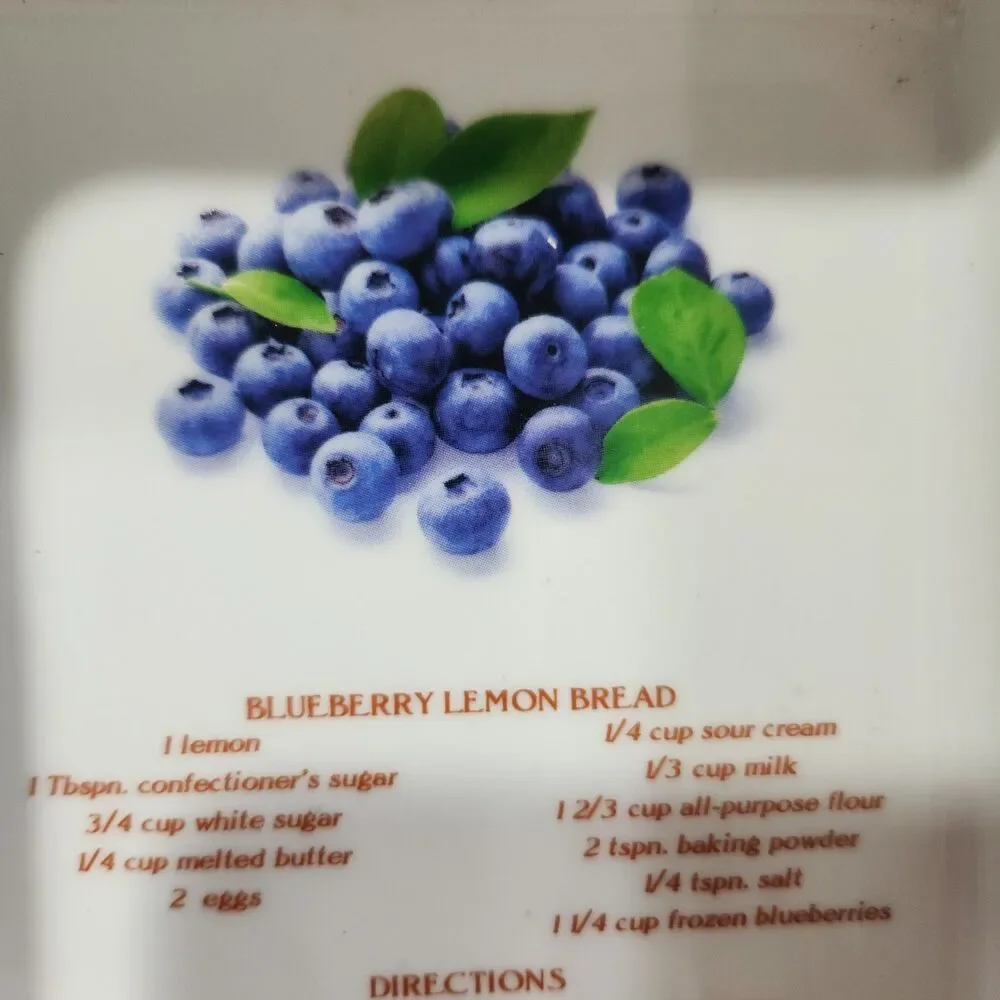 White Loaf Pan With Blueberry Lemon Bread recipe